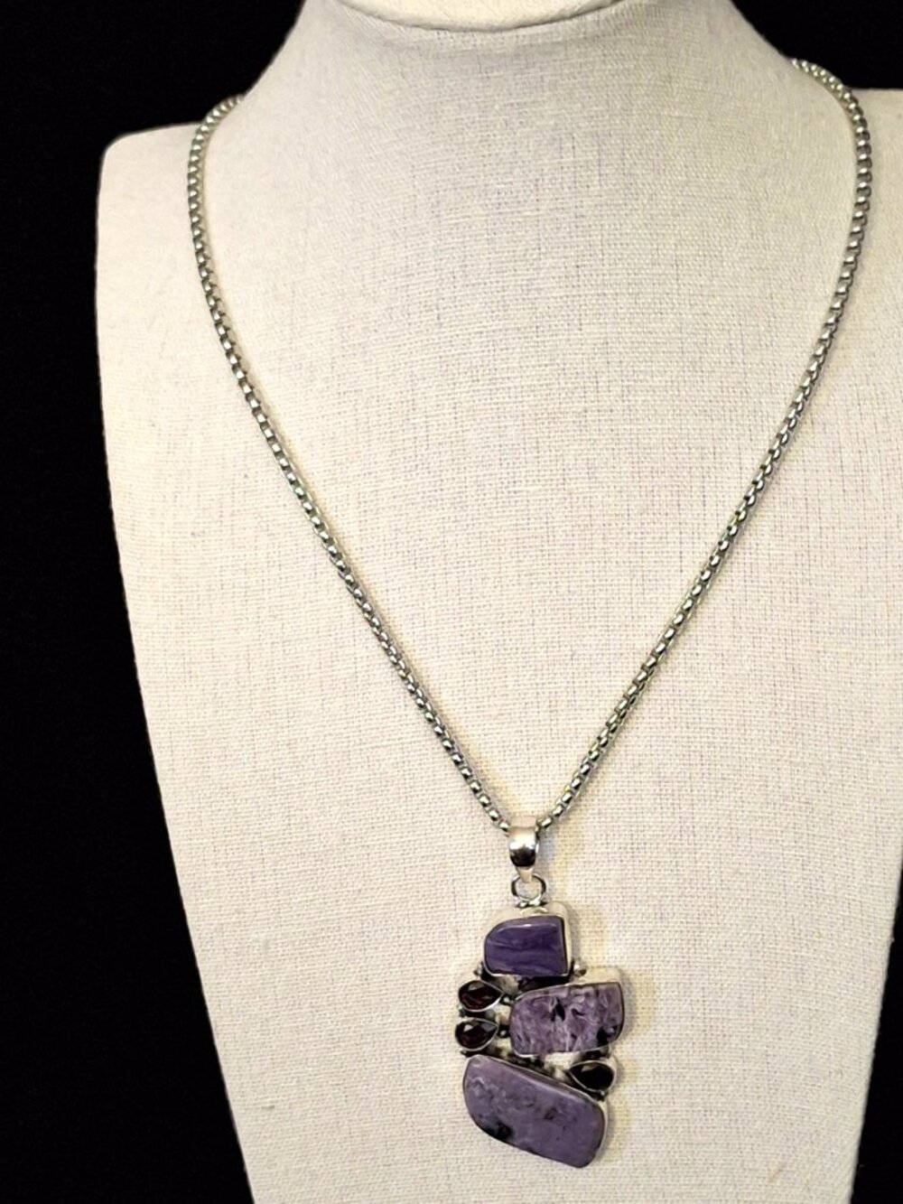 Charoite Amethyst Gemstone Ethnic Handmade 458 NWOT - Picture 2 of 5